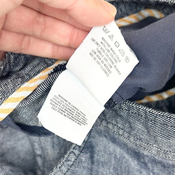 Anthropologie Ett Twa Chambray Linen Ruffle Crop Pants - Picture 13 of 16